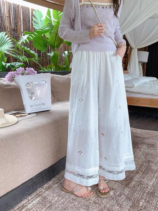 无敌好穿的重工刺绣阔腿裤 商品图7