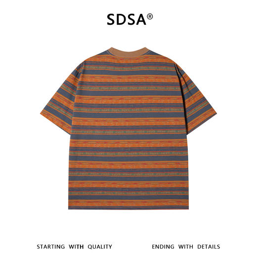 SDSA男装2026新款高贵轻奢潮牌时尚趣味条纹圆领短袖T恤百搭上衣 商品图1
