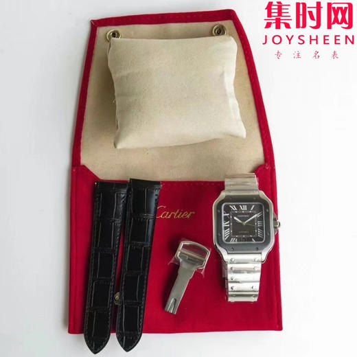 GF卡地亚山度士系列 山度士大号 钢带款 间黑方形男士腕表 绝对是绕不开的经典 表径39.8mm 商品图8