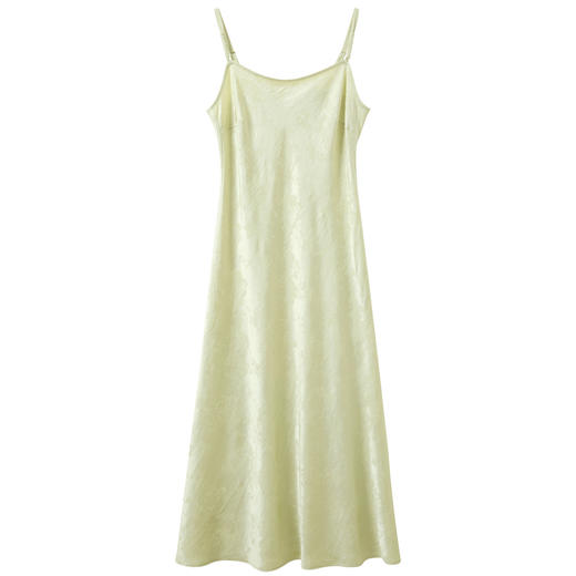 【绿阴幽草】三彩2026夏季新款新中式吊带裙提花A字裙长裙C 商品图4