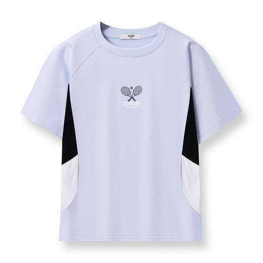 【MQD】童装男大童夏季新品儿童运动上衣休闲撞色设计圆领短袖T恤 商品图2