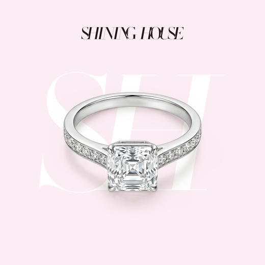 ShiningHouse[培育] 18k金钻石戒指 刻面形2克拉钻人工真钻人造钻石K金戒指设计感时尚钻石戒指悦己送礼臻选【此商品不支持7天无理由退货退款】预计3日发货 商品图0