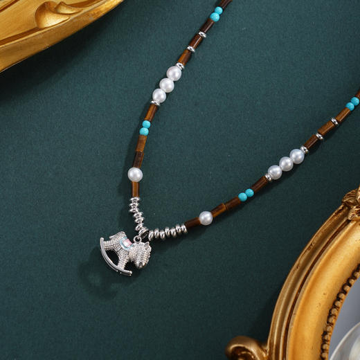 子佩集【童话木马】珍珠惜王妃项链【XXXL036】小马2602 商品图1