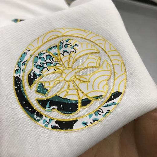 F033102春夏新款时尚百搭休闲男士樱花海浪字母大M圆领T恤短袖 商品图7