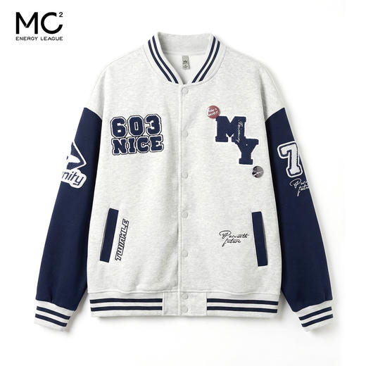 女装棒球领撞色袖卫衣开衫-10052W6212012 商品图0