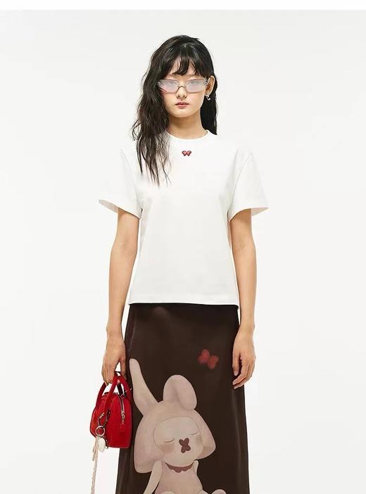 F033172春夏新款时尚简约休闲百搭基础款棉质正肩圆领T恤 商品图7