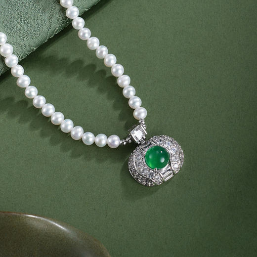 子佩集【岁岁苹安】珍珠惜王妃项链【XXXL022】绿玉髓苹果2602 商品图1