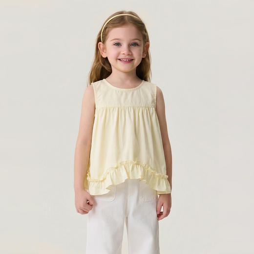 马克珍妮花间童梦女童无袖纯棉小衫2026年夏装新款560758 商品图1