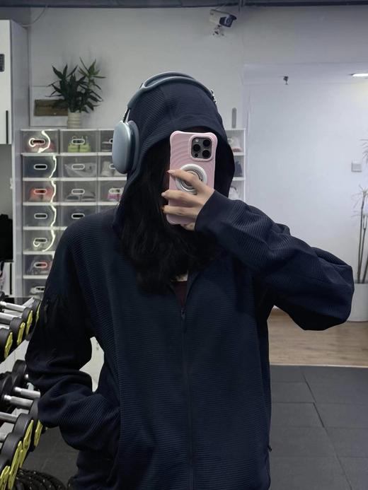 F033145春季新款连帽开衫外套情侣款刺绣logo透气保暖舒适简约长袖夹克 商品图2