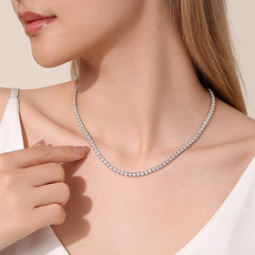 法国PARiCROWN微镶银白色满钻项链 2026新款网球项链 高级感满满