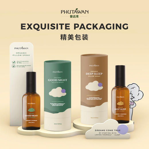 PHUTAWAN普达湾泰国进口晚安深睡枕头精油喷雾睡眠家用喷雾100ml 商品图4