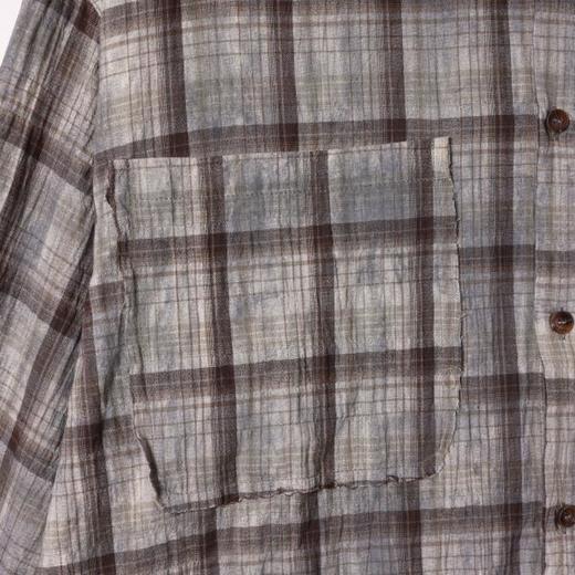 SDSA男装2026新款高贵轻奢美式复古扎染格子长袖衬衫百搭时尚上衣 商品图2