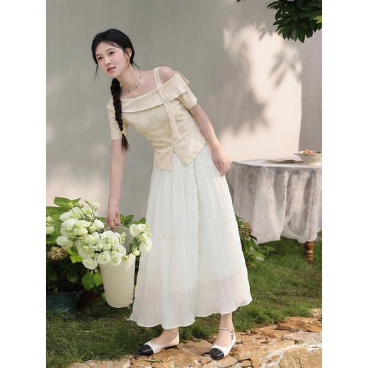 鹿向南【0402/20:00新品前1小时7折限量100件】杏色T恤 商品图1