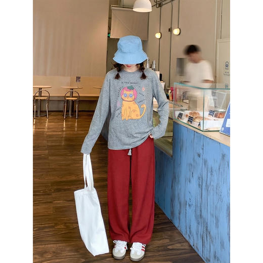 <曾小咸推荐>4.1现货秒杀 ！微信超特价！韩系小猫印花长袖 日常149.99 立减90 秒杀59.99！！ 商品图4