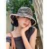 韩系复古条纹渔夫帽！2026女夏季透气显脸小遮阳防晒出游海边沙滩草帽子！ 商品缩略图1