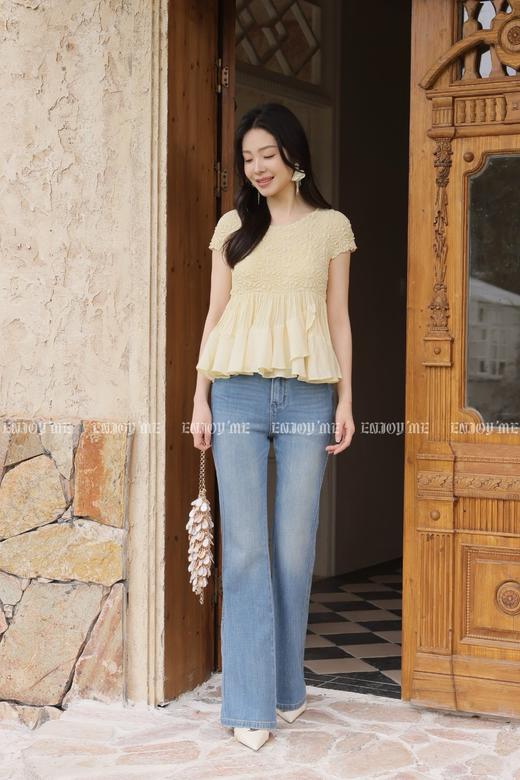 【门店同款】ENJOY夏季三宅褶皱燕尾摆上衣 170793251 商品图5