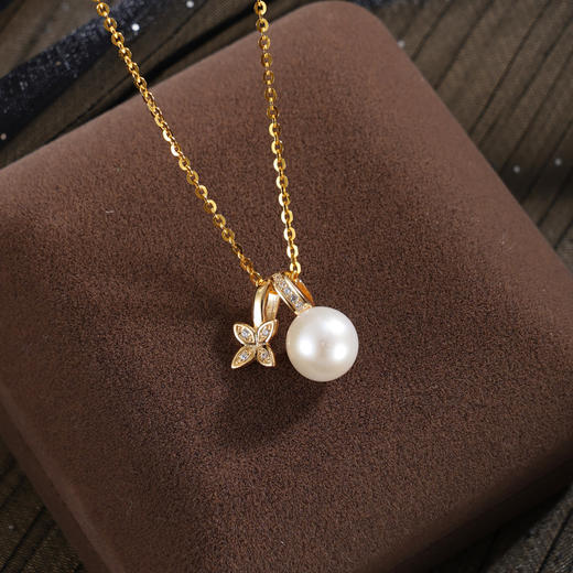 子佩集【四叶花开】银S925珍珠惜王妃套链项链【W3659】双色四瓣花2602 商品图1