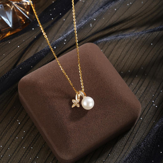 子佩集【四叶花开】银S925珍珠惜王妃套链项链【W3659】双色四瓣花2602 商品图2