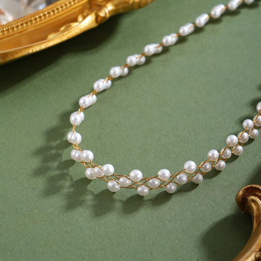 子佩集【流金纪年】珍珠惜王妃项链【XXXL017】法式编织镀金2602 商品图2