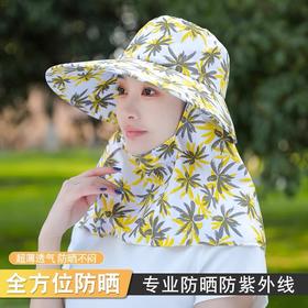 新款夏季防晒帽防风防尘护脸护颈女骑车遮阳帽户外工作田间采茶帽