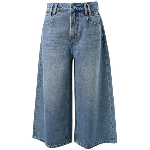 【100棉】三彩2026夏季新款休闲牛仔裤直筒七分裤复古M 商品图4