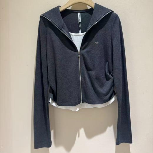 NC连帽假两件拉链小衫51220（灰）春季261020040321 商品图1