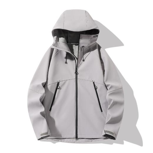 百媚生 软壳冲锋衣户外运动防风防水情侣连帽外套20261 商品图3