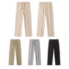F033128夏季棉麻裤松紧腰柔软透气男士修身直筒纯色简约休闲亚麻长裤 商品缩略图1