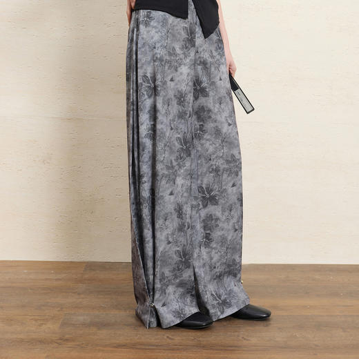 三彩【柳暗花明】2026夏季新款新中式改良宋裤长裤宽松阔腿裤C 商品图2