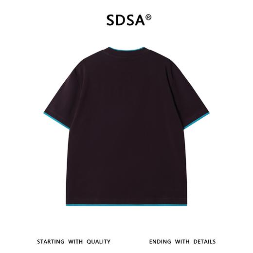 SDSA男装2026新款高贵轻奢潮牌撞色拼接假两件短袖T恤百搭时尚 商品图4