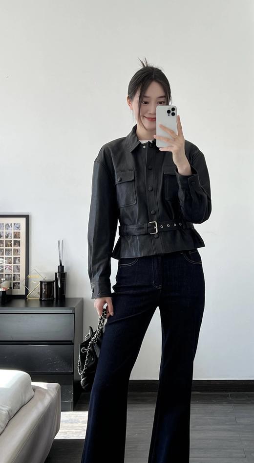 宋佳同款真皮皮衣腰带收腰绵羊皮夹克外套 商品图9