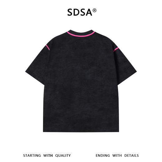 SDSA男装2026新款高贵轻奢日系简约撞色织带圆领短袖T恤百搭上衣 商品图4
