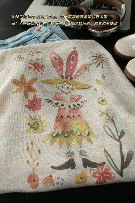 刘宇宁 陈奕恒同款花园涂鸦彩绘长袖罩衫 商品图13