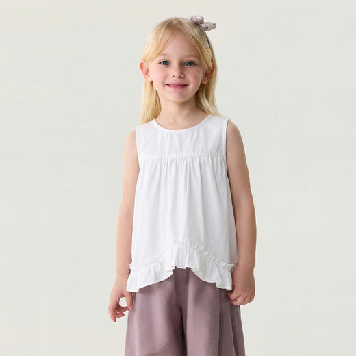 马克珍妮花间童梦女童无袖纯棉小衫2026年夏装新款560758 商品图2