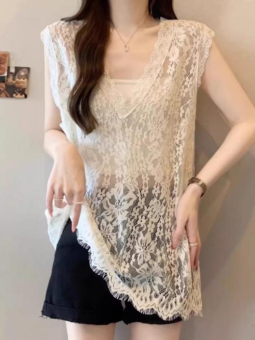 叠穿王者 睫毛边蕾丝背心 商品图0