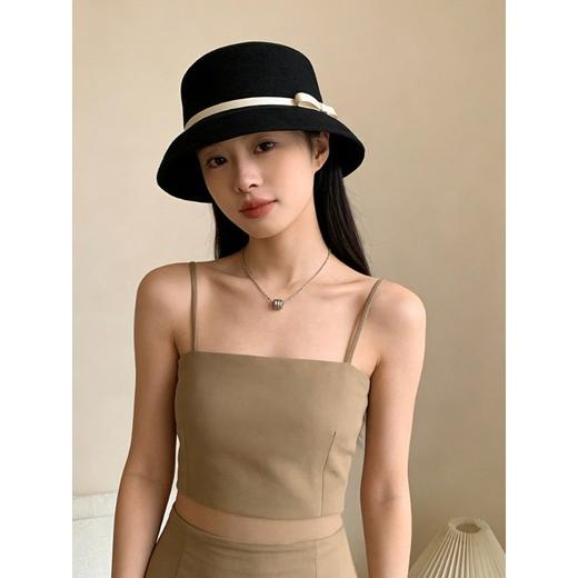 赫本风！优雅蝴蝶结针织渔夫帽！2026女春夏季透气遮阳灯罩式防晒帽显脸小 商品图2