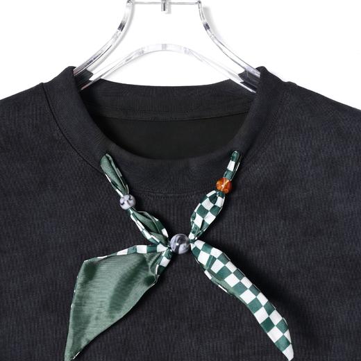 SDSA男装2026新款轻奢小众设计扎染领系带装饰圆领短袖T恤百搭 商品图3