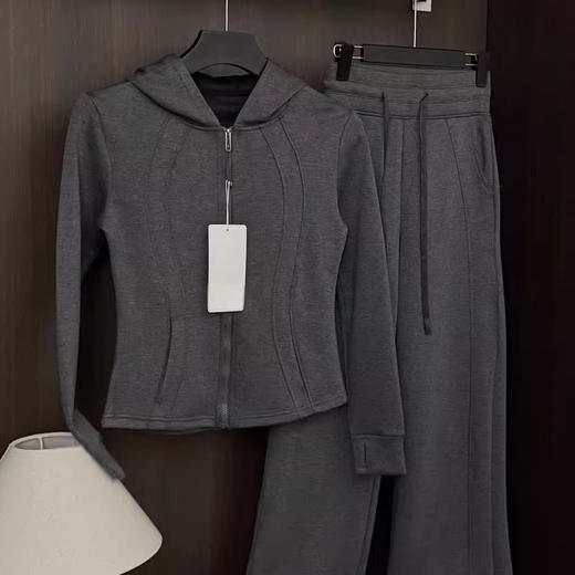 雀说 显瘦收腰云感多巴胺瑜伽服运动女士连帽套装ZL26-876 商品图3