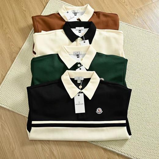 F0331106春季新品男士拼色条纹透气吸汗长袖翻领长袖polo衫 商品图1