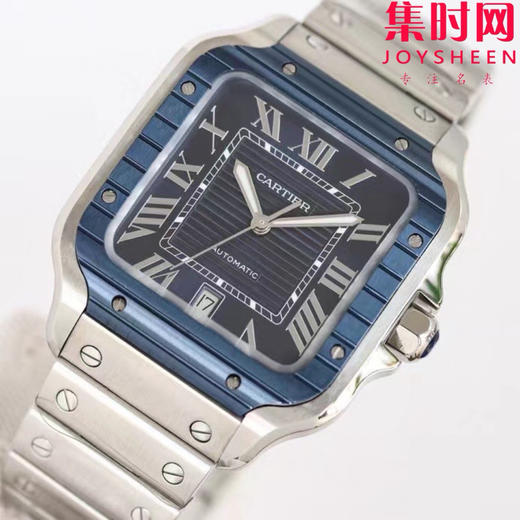 GF卡地亚山度士系列 山度士大号 钢带款 间蓝方形男士腕表 绝对是绕不开的经典 表径39.8mm 商品图2