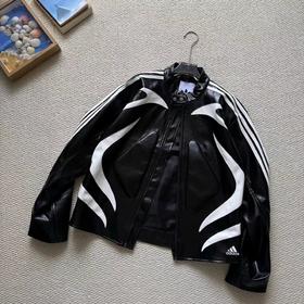 F033138春夏季新款复古舒适亲肤男女同款立领宽松拉链夹克机车皮衣外套