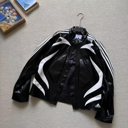 F033138春夏季新款复古舒适亲肤男女同款立领宽松拉链夹克机车皮衣外套 商品图0