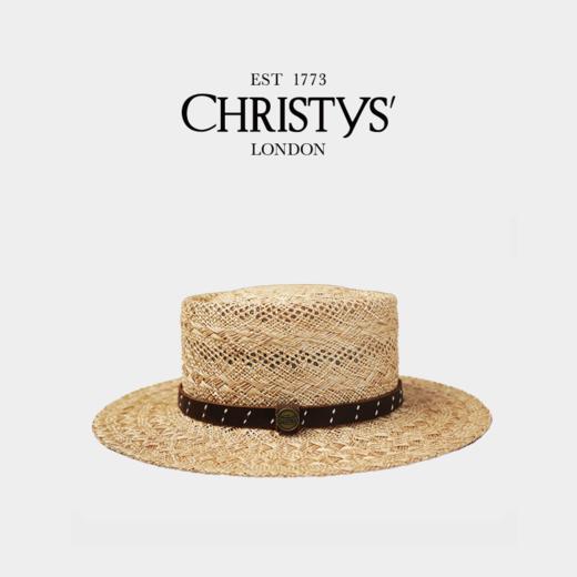 【2026新品】Christys'百年皇室品牌 花纹宝草牛皮装饰大帽檐草帽 商品图4