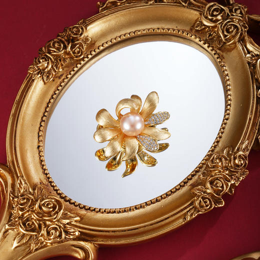 子佩集【夏华佳期】珍珠惜王妃胸针【XXXZ270】镀金菊花2602 商品图1