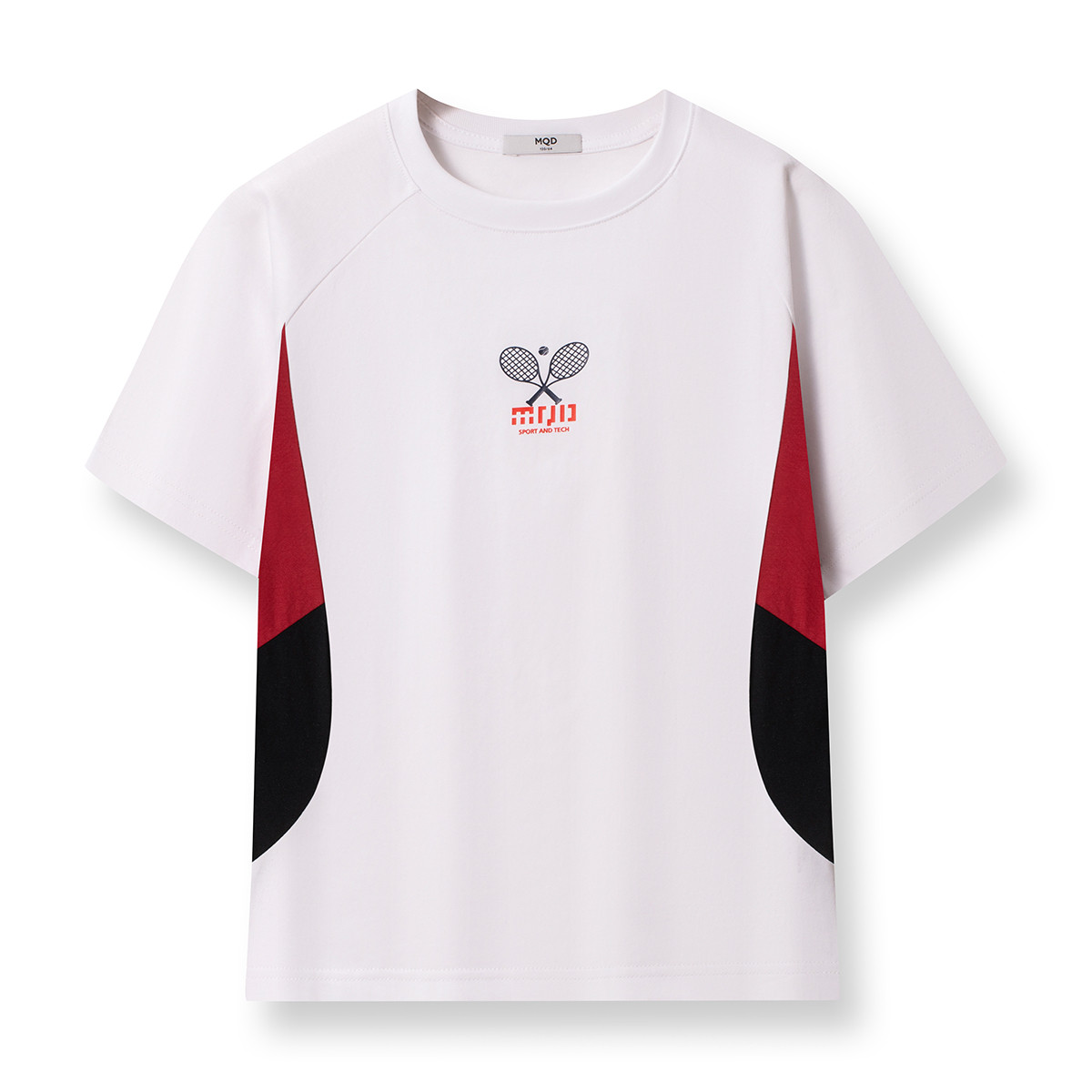 【MQD】童装男大童夏季新品儿童运动上衣休闲撞色设计圆领短袖T恤