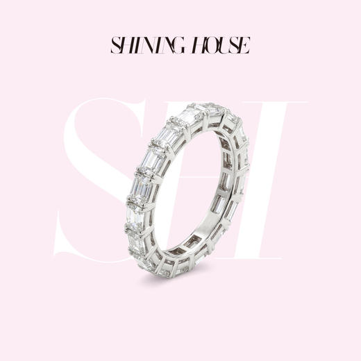ShiningHouse[培育] 18k金钻石戒指排钻戒指2克拉钻人工真钻人造钻石K金戒指设计感简约钻石戒指悦己送礼臻选【此商品不支持7天无理由退货退款】预计3日发货 商品图3