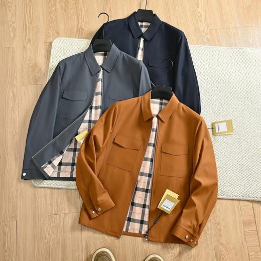 F0331104春季新款复古内里格子大方优雅翻领夹克长袖外套 商品图2