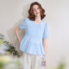 甜美俏皮减龄泡泡短袖圆领衬衫女春娃娃款宽松衬衣LXD50313 商品缩略图3