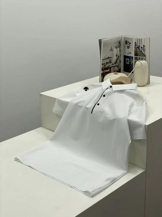 F0331142后背激光穿孔高度透气高弹力无浪压胶体闲跑步短袖POLO衫 商品图8