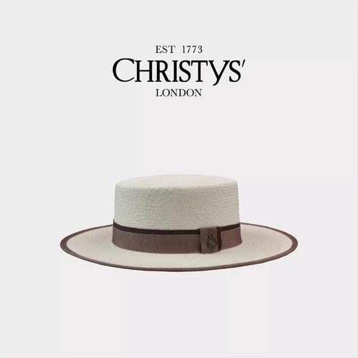 【限量新品】026新品Christys' 百年皇室品牌 巴拿马Canotier平顶草帽 商品图2